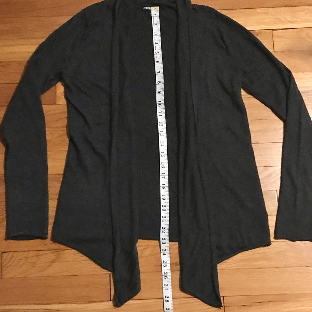 Express Open Front Cardigan, Charcoal Gray Size M - image 8